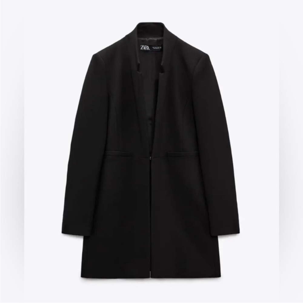 Zara Black Long Blazer Jacket